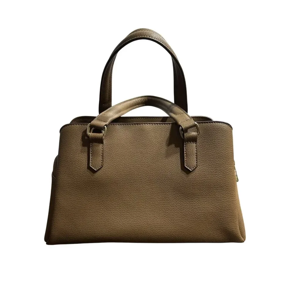 ORA DELPHINE SATCHEL PEBBLE LEATHER CAMEL TAN 12
